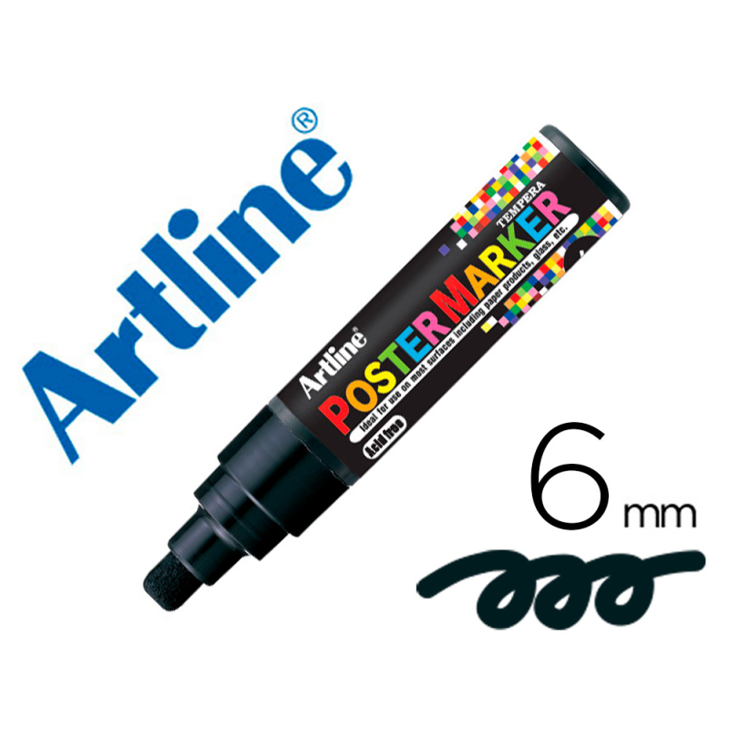 Rotulador artline poster marker epp-6-neg punta redonda 6 mm color negro