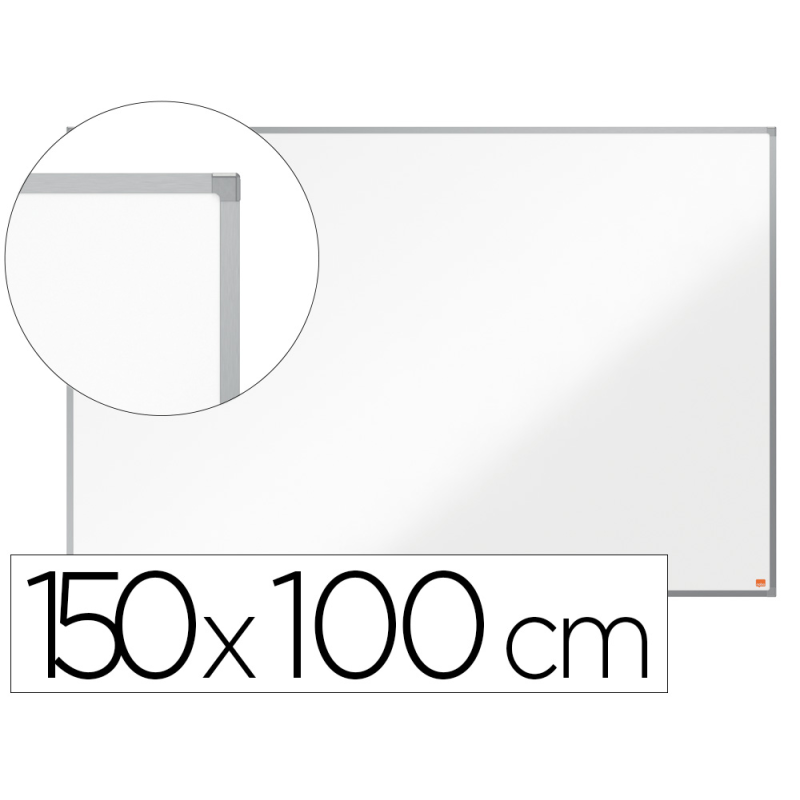 Pizarra blanca nobo essence acero lacado 1500x1000 mm