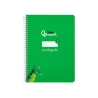 Cuaderno espiral liderpapel a5 pautaguia tapa dura 80h 90 gr cuadro pautado 3mm color verde