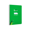 Cuaderno espiral liderpapel a5 pautaguia tapa dura 80h 90 gr cuadro pautado 3mm color verde