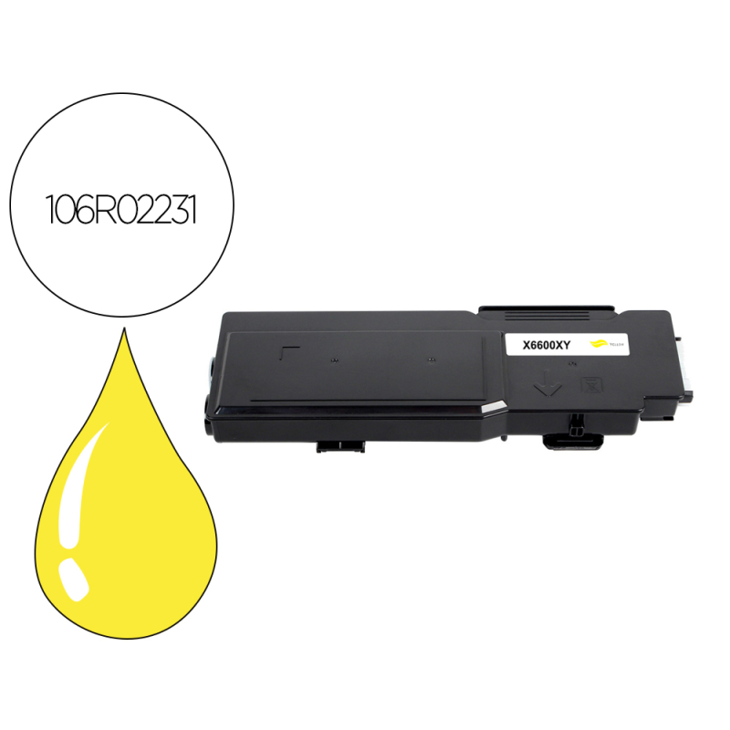 Tinta solida xerox phaser 6600 workcentre / 6605 amarillo 6000 paginas