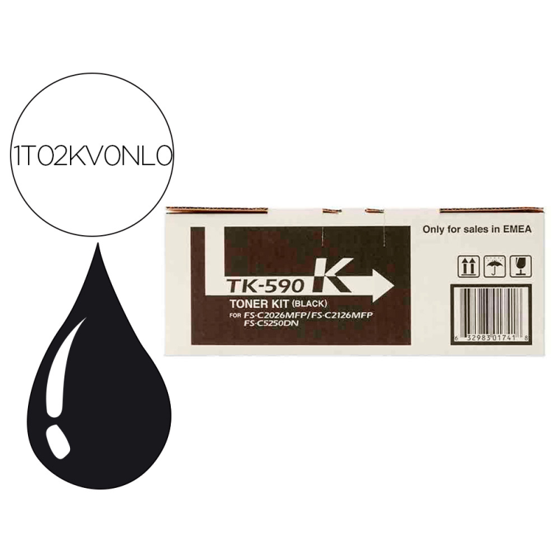 Toner kyocera tk590k fs-c2026mfp/2126mfp/5250dn negro 7000 paginas
