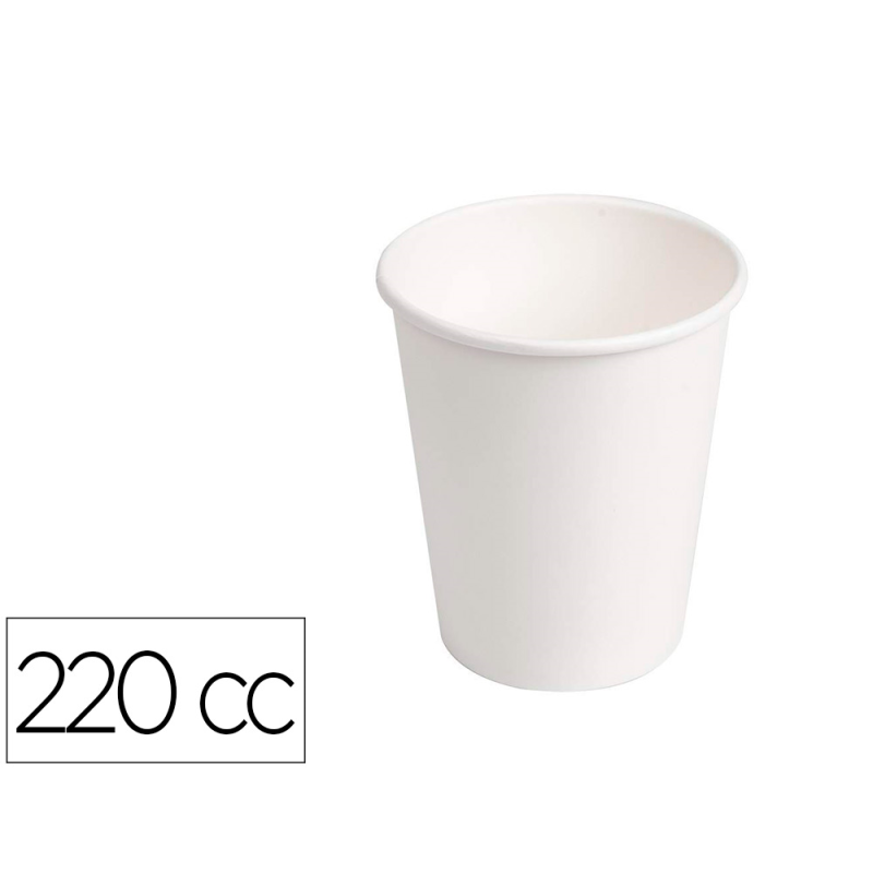 Vaso termico de carton blanco 200 cc paquete de 50 unidades
