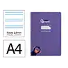 Cuaderno espiral liderpapel a4 pautaguia tapa blanda 80h 75gr cuadro pautado 2,5mm color lila