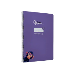 Cuaderno espiral liderpapel a4 pautaguia tapa blanda 80h 75gr cuadro pautado 2,5mm color lila