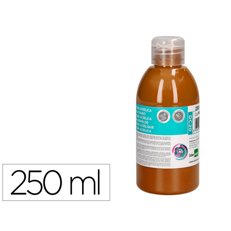 Pintura acrilica liderpapel bote de 250 ml marron