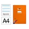 Cuaderno espiral liderpapel a4 pautaguia tapa blanda 80h 75gr cuadro pautado 2,5mm color naranja