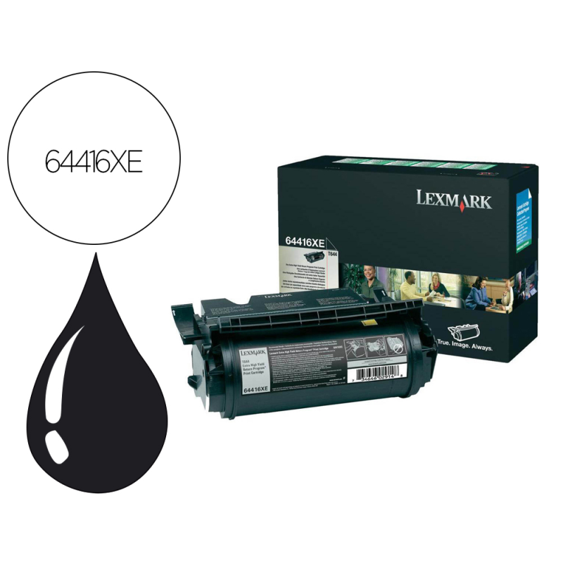 Toner lexmark laser t644 64416xe negro 32000 paginas