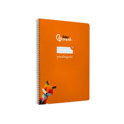Cuaderno espiral liderpapel a4 pautaguia tapa blanda 80h 75gr cuadro pautado 2,5mm color naranja