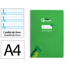 Cuaderno espiral liderpapel a4 pautaguia tapa blanda 80h 75gr cuadro pautado 4mm color verde