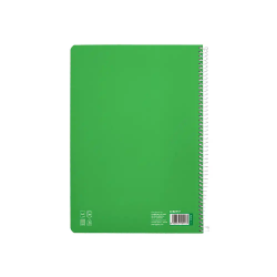 Cuaderno espiral liderpapel a4 pautaguia tapa blanda 80h 75gr cuadro pautado 4mm color verde