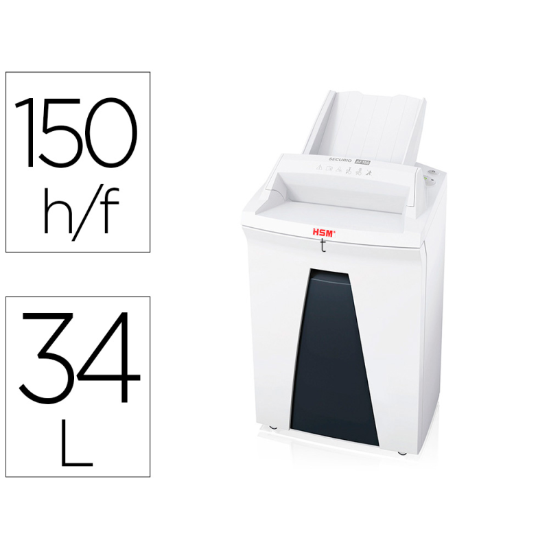 Destructora de documentos hsm securio securio af150 con sistema autofeed nivel de seguridad 4 capacidad de