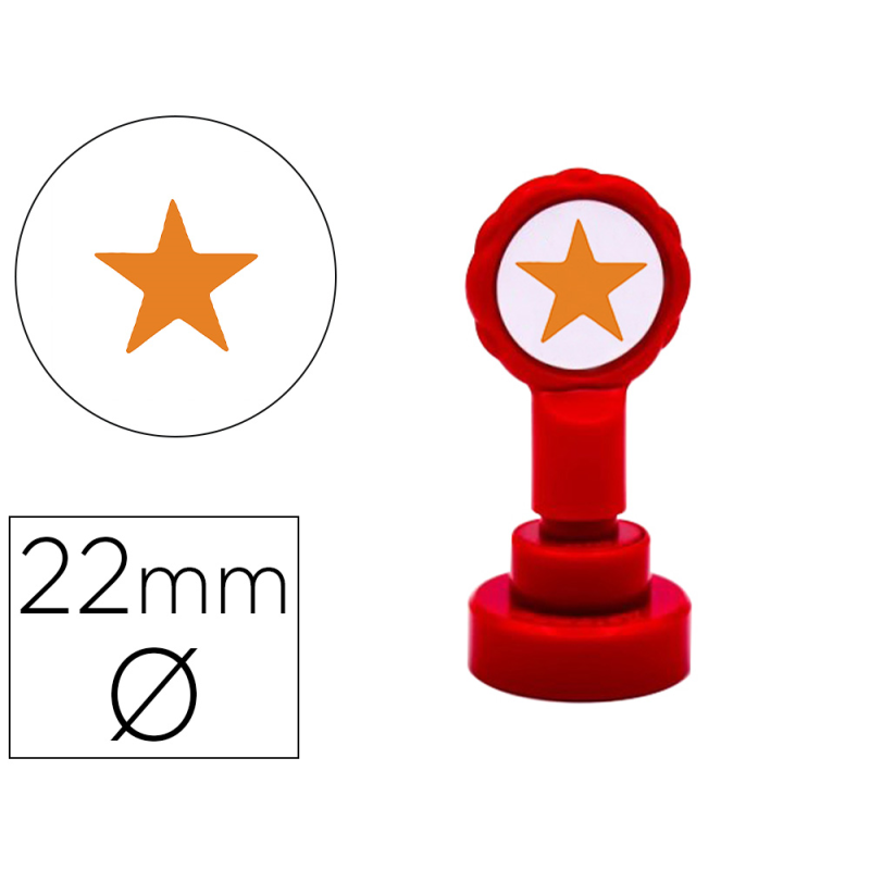 Sello artline emoticono estrella color oro 22 mm diametro