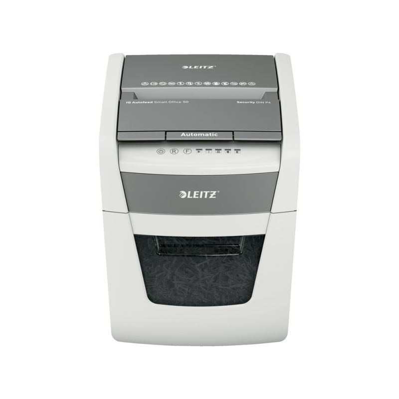 Destructora de documentos leitz iq auto+ office 50 capacidad de corte 50 hojas destruye grapas y clips