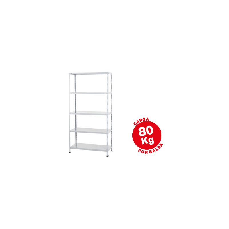 Estanteria metalica ar storage 180x90x40 cm 5 estantes 80 kg por estante color blanco