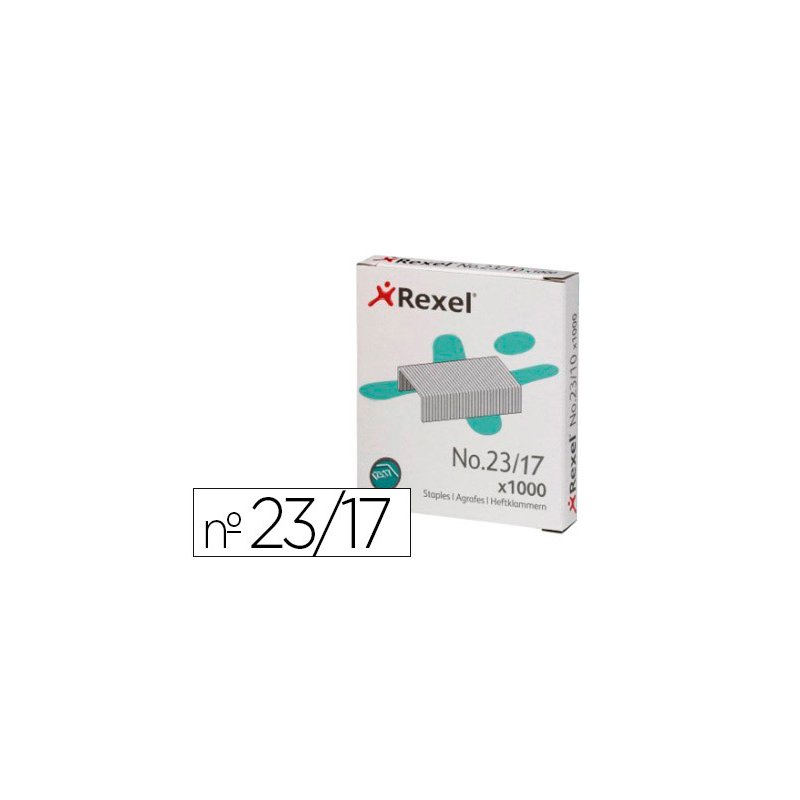 Grapas rexel 23/17 acero caja 1000 unidades