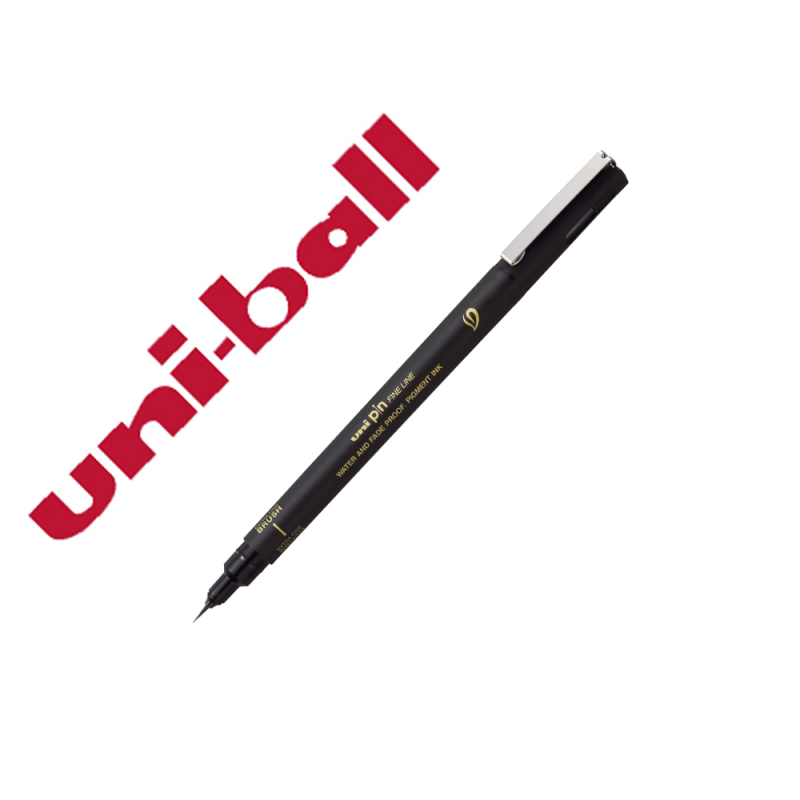 Rotulador uniball pin 500ef punta pincel flexible color negro