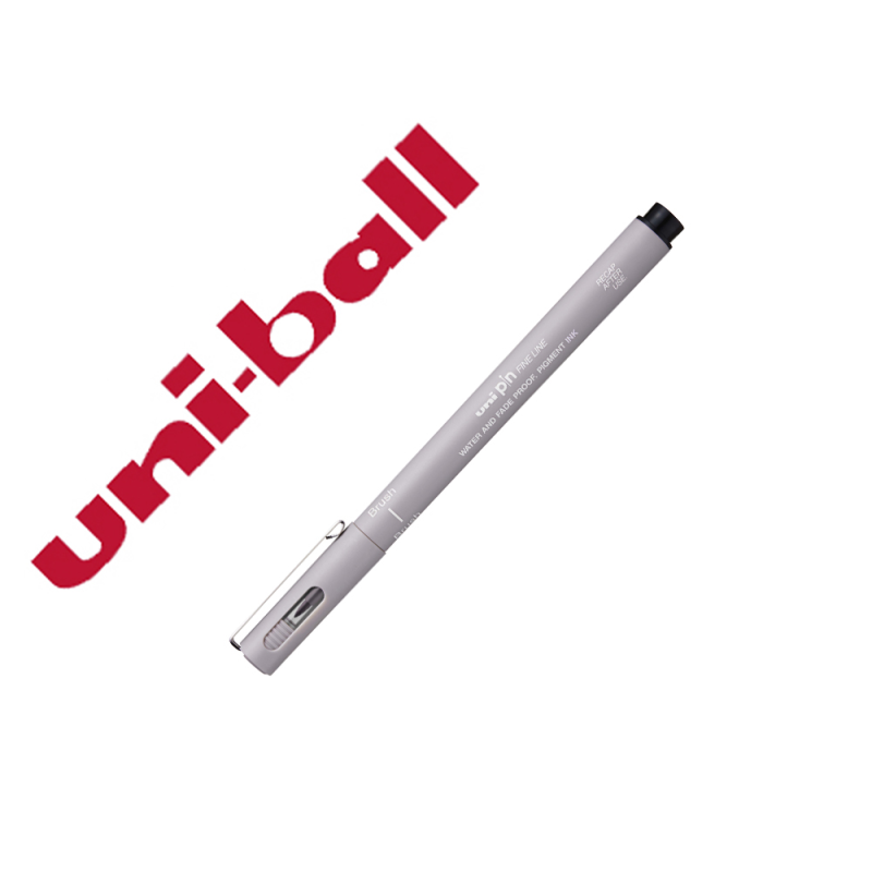 Rotulador uniball pin br-200 punta de pincel fino gris claro