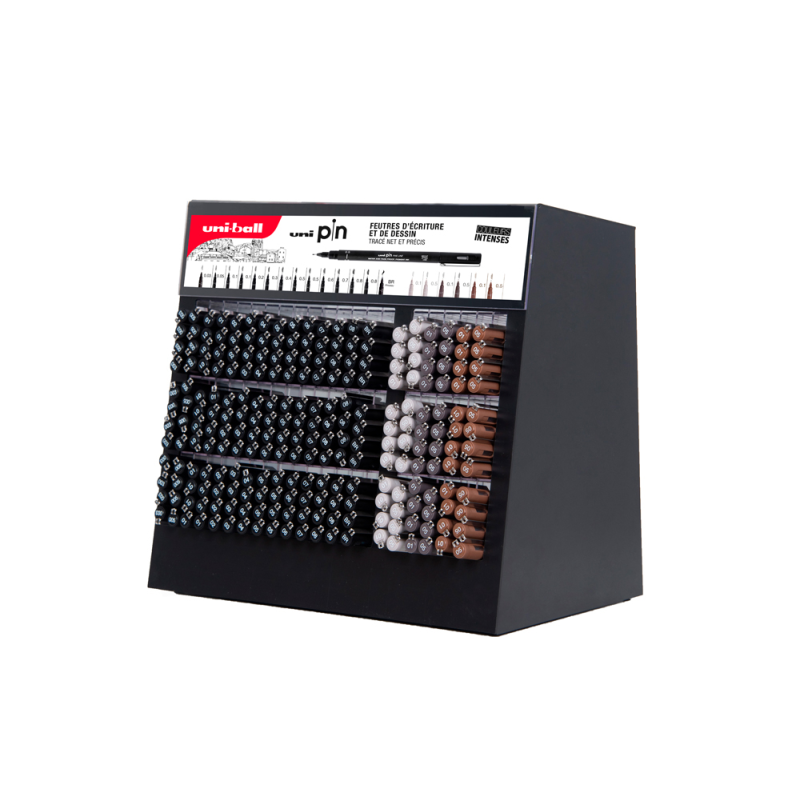 Rotulador uniball pin calibrado micrometrico color negro expositor de 240 unidades