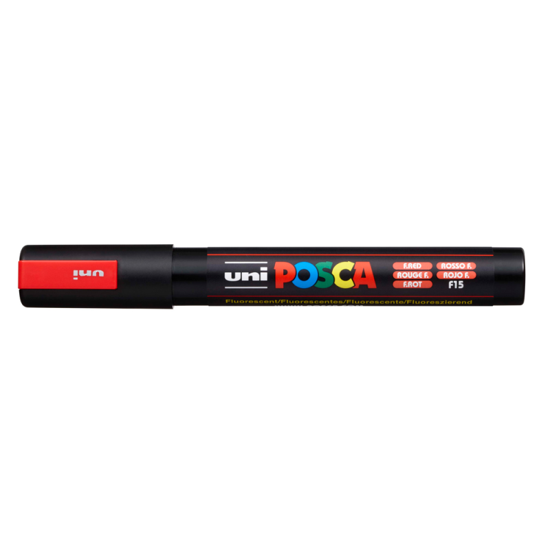 Rotulador uni posca pc-5m marcador de pintura punta conica 1,8-2,5 mm rojo fluorescente