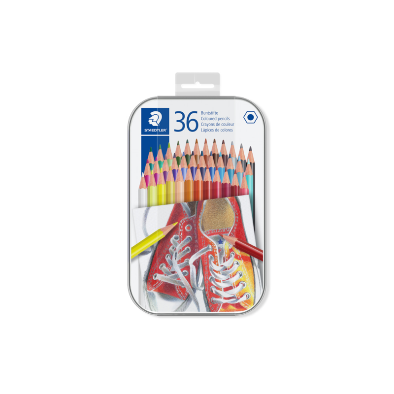 Lapices de colores staedtler caja metalica de 36 unidades colores surtidos