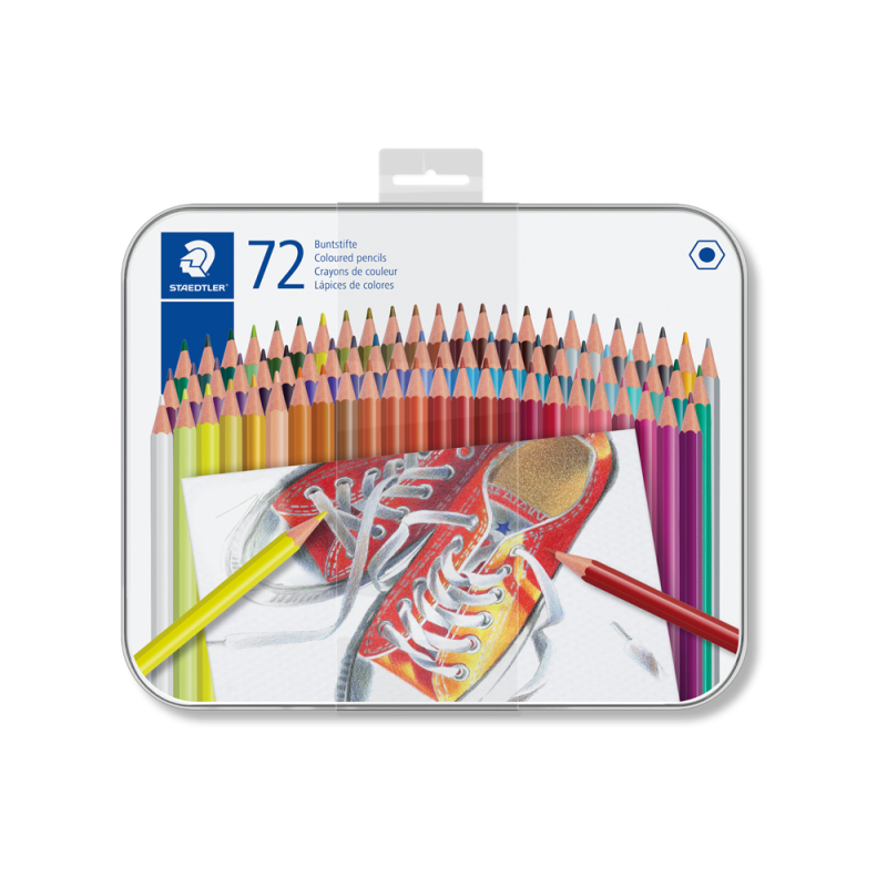 Lapices de colores staedtler caja metalica de 72 unidades colores surtidos