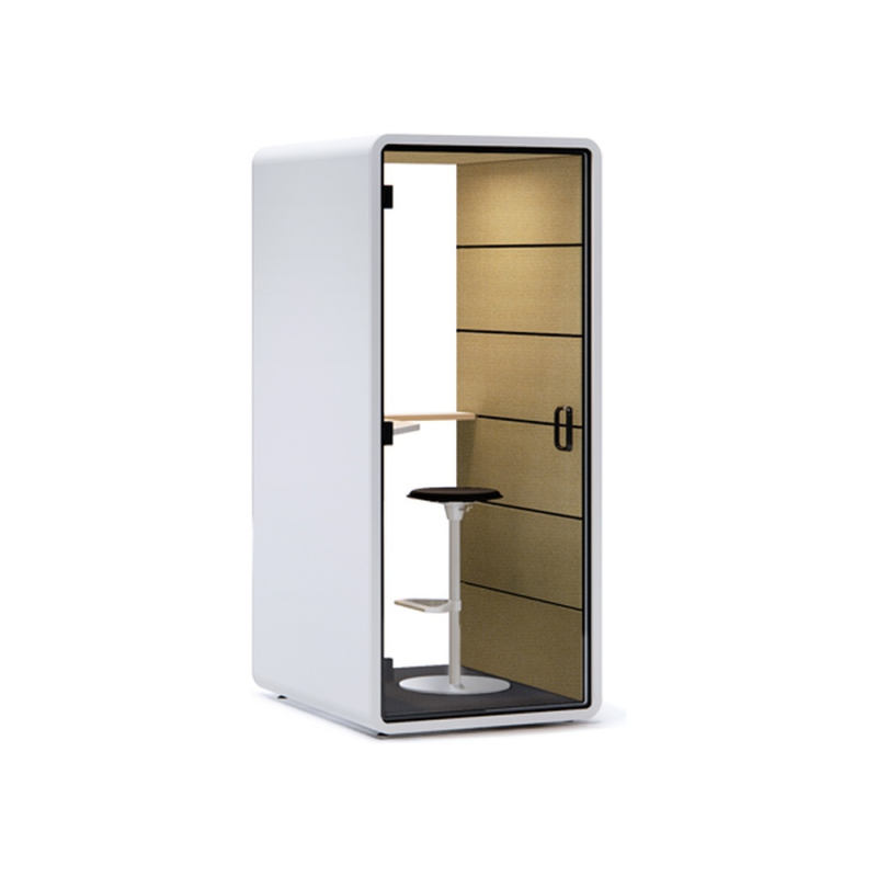 Cabina acustica rocada rome individual con estructura blanca y tapizado interior color 06