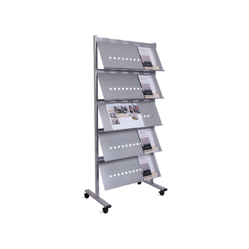 Separador movil rocada estructura metalica de acero con 5 bandejas incluidas ruedas con frenos 82x185x49