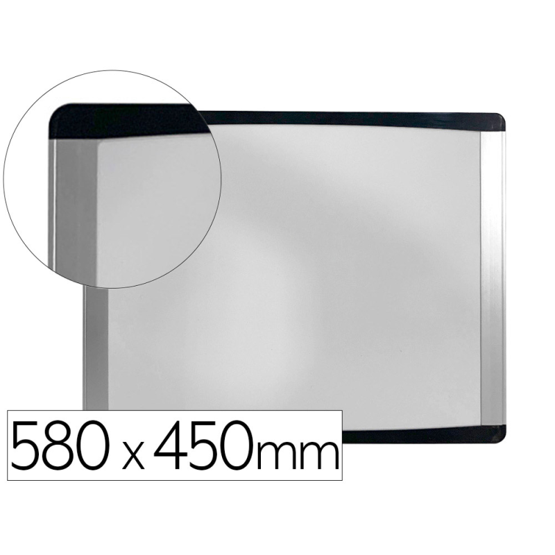 Pizarra blanca bi-office inka magnetica acero lacado marco de aluminio y laterales plastico negro 580x450 mm