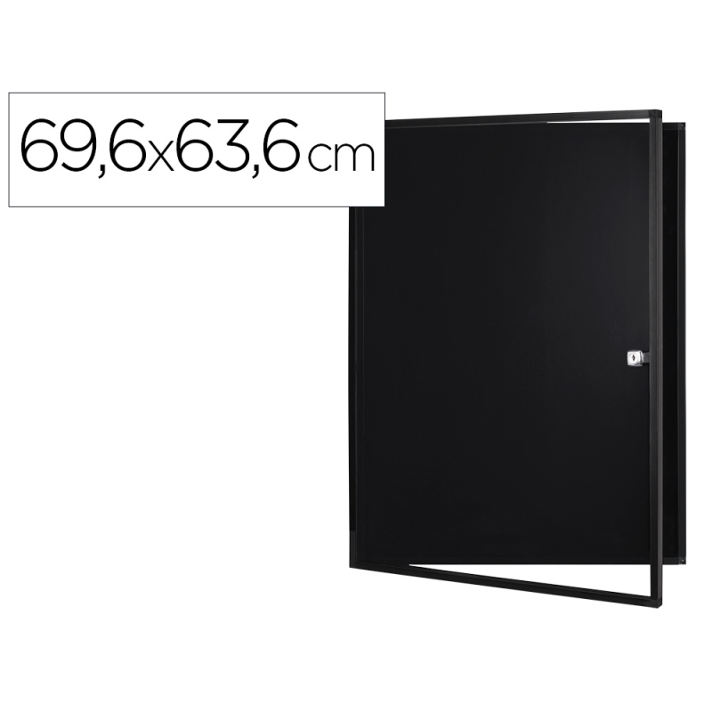 Vitrina de anuncios bi-office new gen magnetica acero lacado 6xa4 para interior color negro 696x636x36 mm
