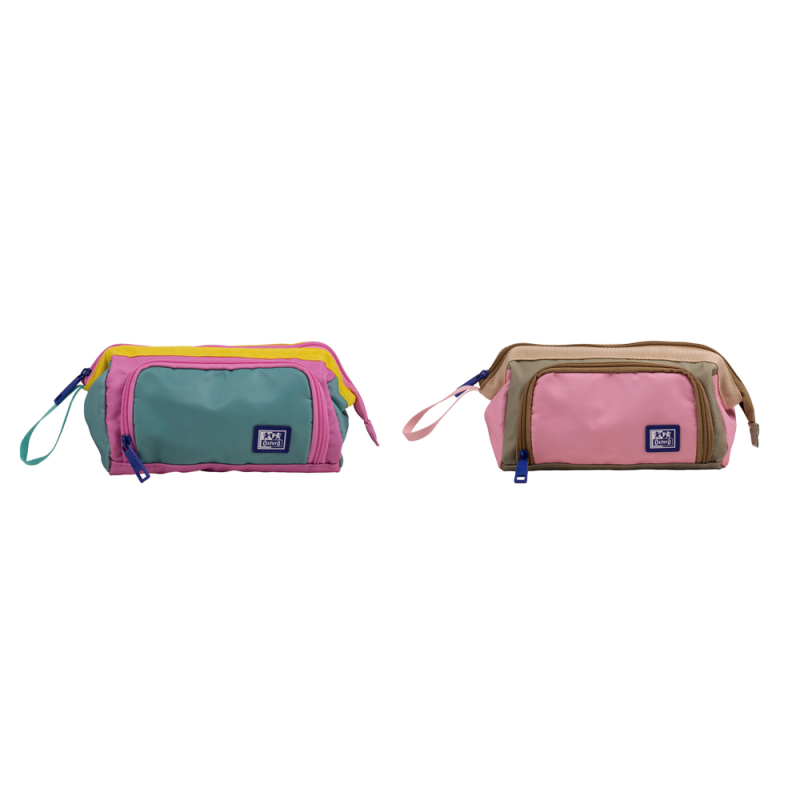 Estuche portatodo oxford gran capacidad kangoo color block 100x130x220 mm