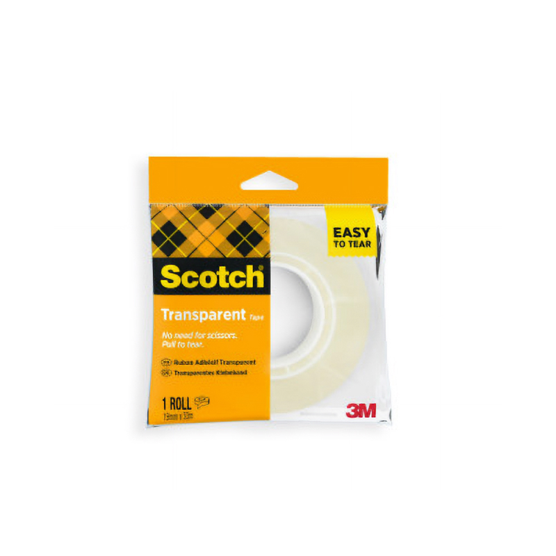Cinta adhesiva scotch 508 transparente 33x19 mm facil de cortar encelofada individual