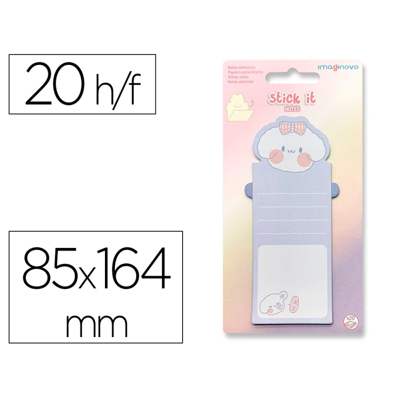 Bloc notas adhesivas imaginovo letter con mensaje trasero perro 20 hojas 85x164 mm