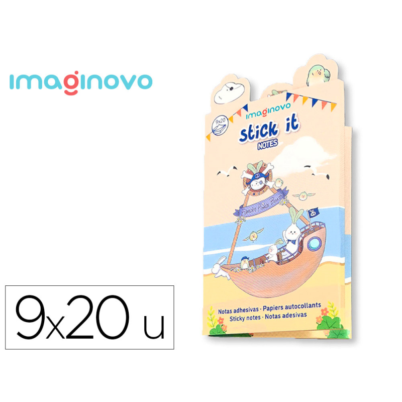Notas adhesivas imaginovo stick it! notebook 20 notas adhesivas pirata tamaños surtidos bandera
