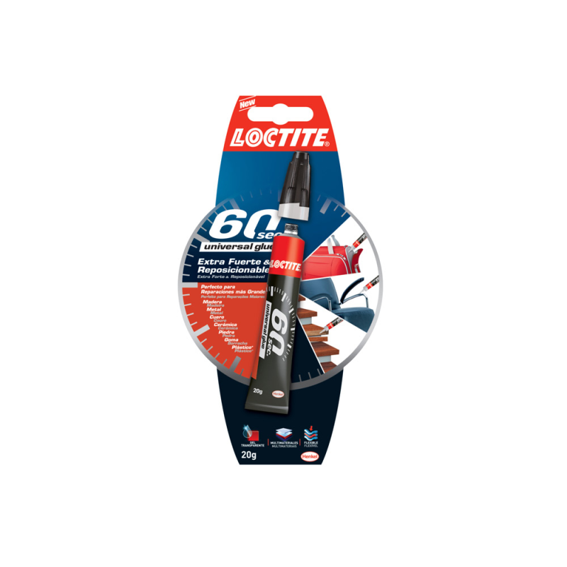 Pegamento loctite universal glue extra fuerte 60 segundos 20 gr
