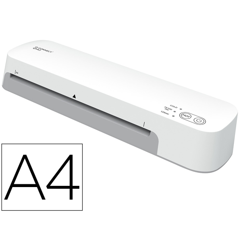 Plastificadora q-connect kf19091 din a4 estandar 2 rodillos hasta 125 mc