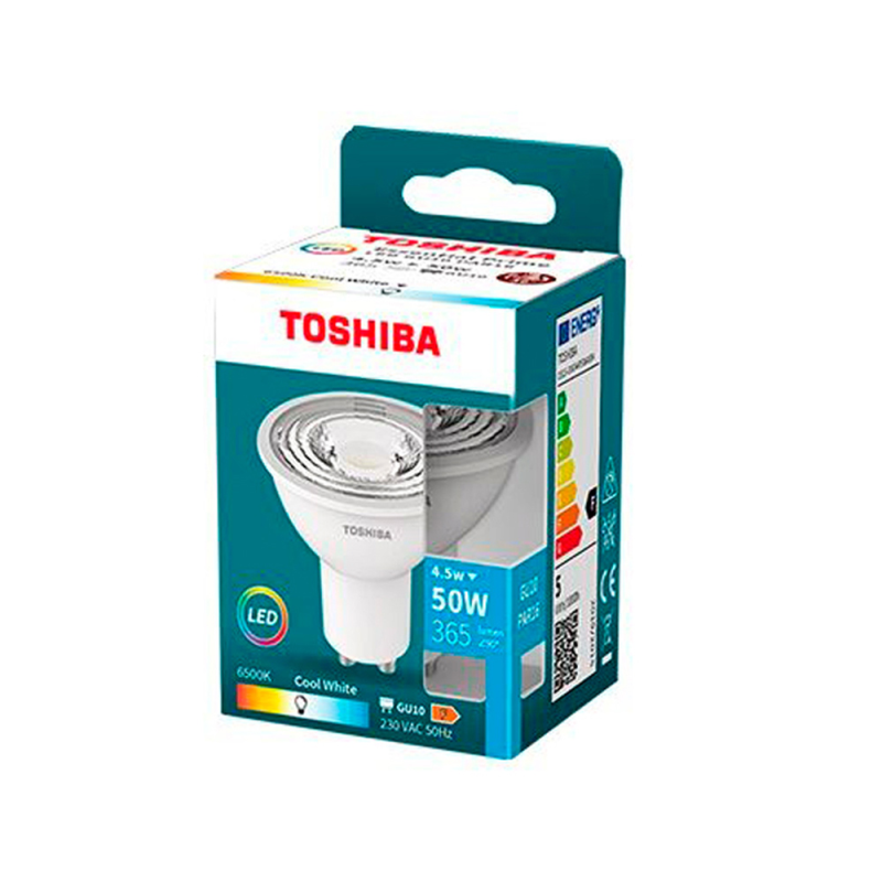 Foco led toshiba essential gu10 4.5w luz fria 6500k