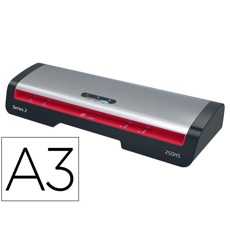 Plastificadora gbc 250hs office din a3 apagado automatico 2 rodillos hasta 125 micras