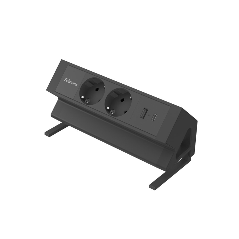 Regleta fellowes sobremesa 1 toma + usb a/c negro