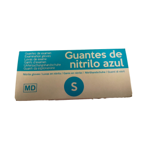 Guantes de nitrilo sanyc eco desechable no empolvado talla s color azul caja de 100 unidades