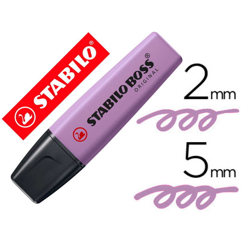 Rotulador stabilo boss fluorescente nature colors wildflower edition color lila grisaceo