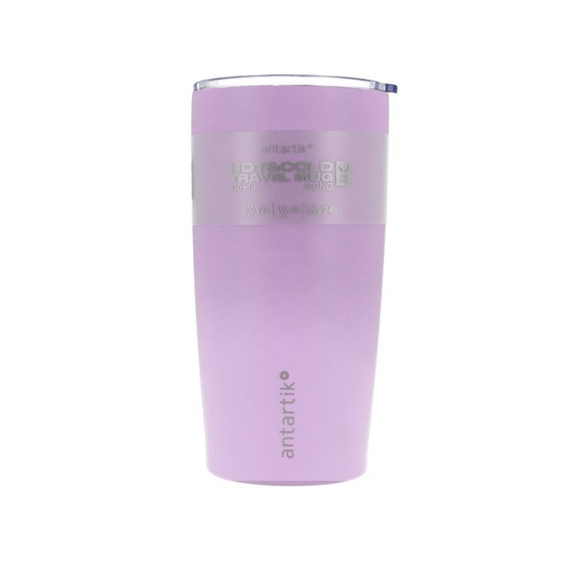 Vaso termico antartik mono tapa hermetica acero inoxidable libre de bpa morado 520 ml