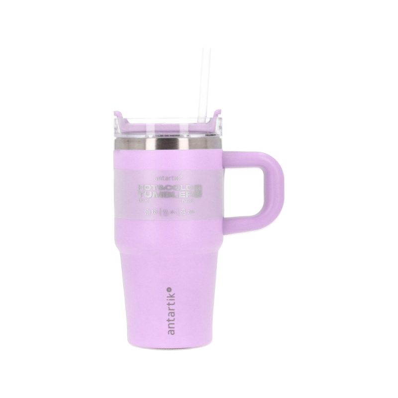 Taza termica asa antartik pulse isotermica tapa hermetica acero inoxidable pajita libre de bpa morado 570 ml