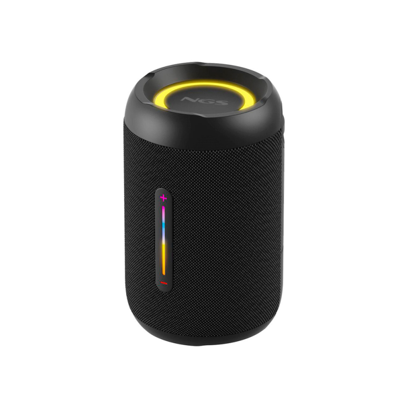 Altavoz ngs roller furia 2 tiny portatil 20w bluetooth luces rgb e impermeabilidad ipx7 color negro