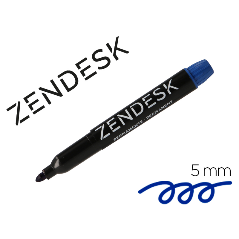 Rotulador zendesk marcador permanente azul punta redonda 5mm