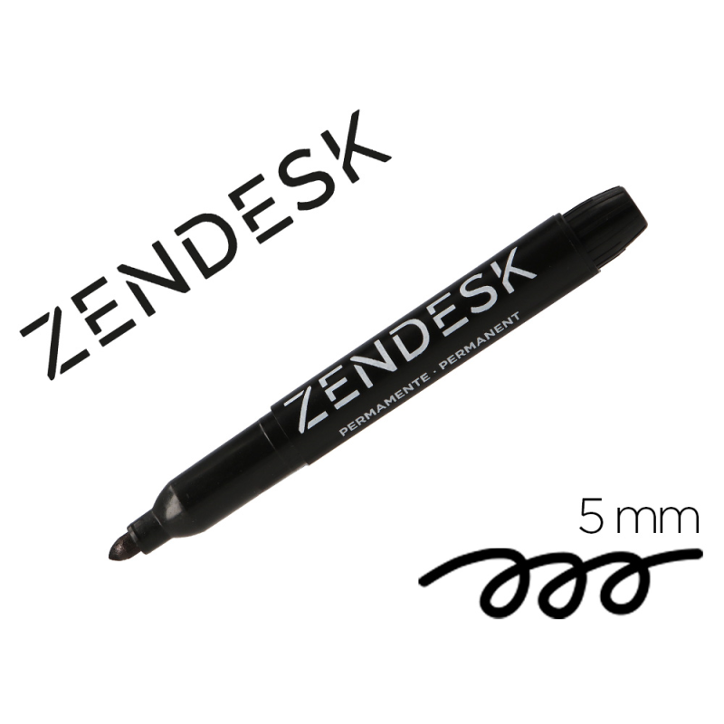 Rotulador zendesk marcador permanente negro punta redonda 5mm