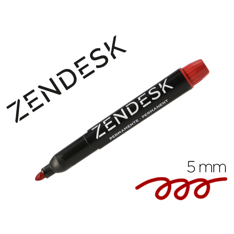 Rotulador zendesk marcador permanente rojo punta redonda 5mm
