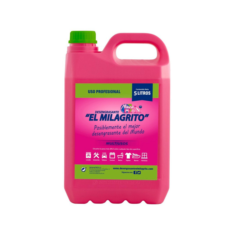 Limpiador desengrasante nuca max el milagrito garrafa de 5 litros