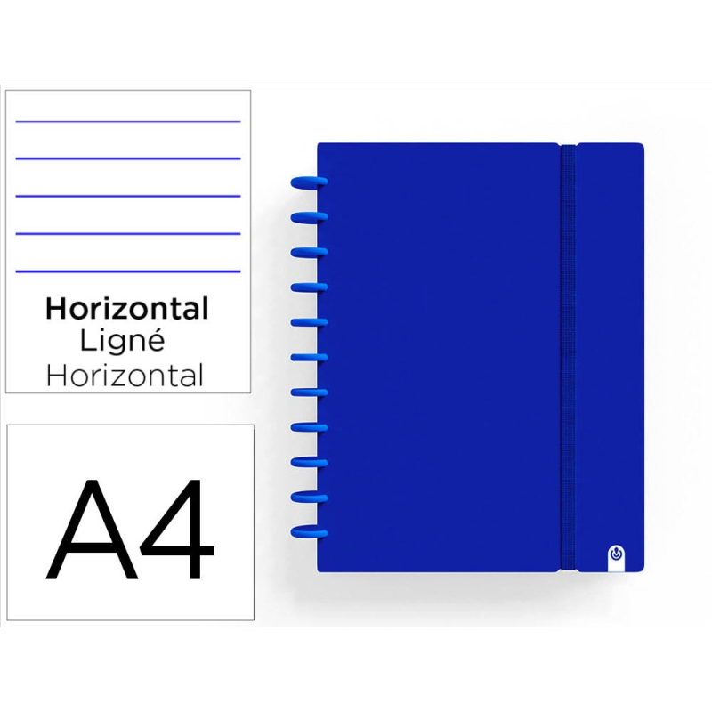 Cuaderno ingeniox foam a4 80h rayado horizontal azul oscuro