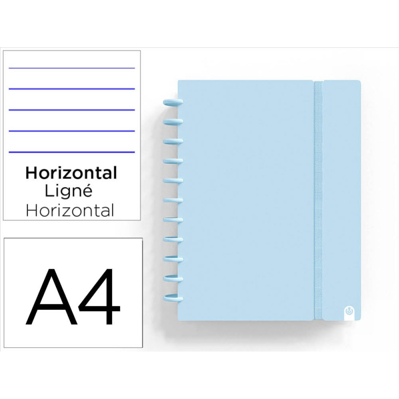 Cuaderno ingeniox foam a4 80h rayado horizontal azul pastel